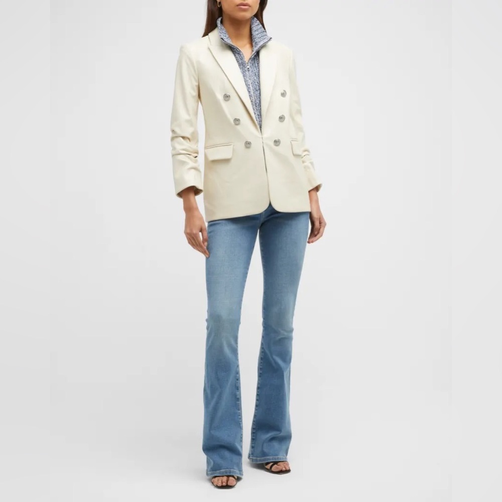 SOLD - NEW WITHOUT TAGS VERONICA BEARD Beacon Dickey Faux Leather Ecru Jacket 4 - Picture 10 of 15